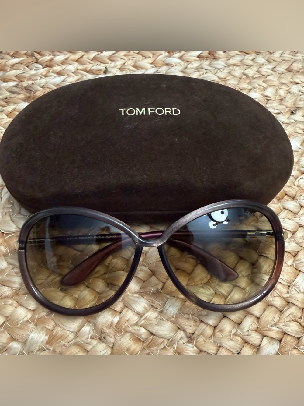 Tom Ford Clothide Women’s Purple Brown Gradient Oversized Sunglasses TF162